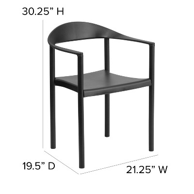 ErgoStack 1000 lb Capacity Black Metal & Plastic Dining Chair
