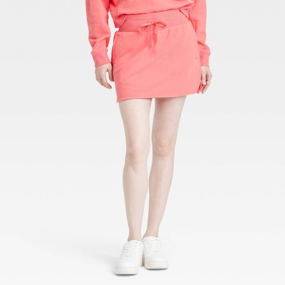 Women's French Terry High-Rise Skort - JoyLab™ Coral Orange XS