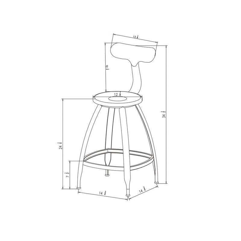 Seidler Architect Industrial Counter Height Barstool Black - Project 62&#8482;, 5 of 6