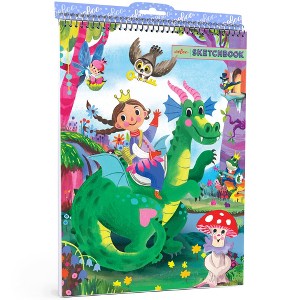eeBoo: Sketchbook, Fairytale Dragon, Magical Spiral Bound Pad, Kids Art Supplies - 1 of 4