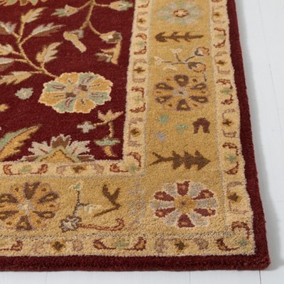 Heritage Red and Gold Hand-Tufted Wool Square Rug