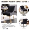 SEYNAR Modern Glam Boucle Pleated Velvet Dining Chair or Vanity Chair Set of 2 with Rear Handle - 4 of 4