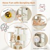Aukfa 54-Inch Cat Tree Tower with Scratching Posts, Double Condos & Dangling Toys - Beige Pet Playhouse for Kittens and Cats, Beige - 4 of 4