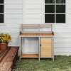 Outdoor Potting Bench, Wooden Workstation Table with Cabinet for Backyard Garden Supplies - 4 of 4