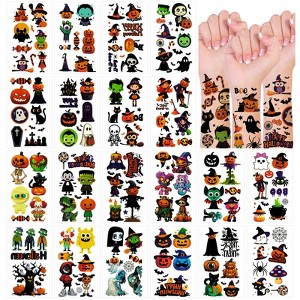 Wrapables Waterproof Temporary Tattoos, Birthday Party Favors and Supplies, Goodie Bag Fillers, 20 Sheets Halloween - 1 of 4