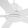 Casa Vieja 52" Grand Palm Modern Indoor Outdoor Ceiling Fan 5 Blade LED Light Remote Control Matte White Finish Wood Blades Bedroom Patio Damp Rated - 4 of 4