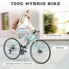 RISOKEYS 700C Hybrid Road Bike for Men & Women,7 Speed Hybrid Bike Aluminum Alloy Frame Double Disc Brakes , Lightweight Frame, Commuting, - 2 of 4