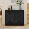 MOEPISY Mid Century Modern V-shape Storage Cabinet Black - 2 of 4