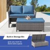 Sunsitt 2pc Wicker Outdoor Patio Wicker Loveseat and Coffee Table Set with Built-in Storage Bin - 3 of 4