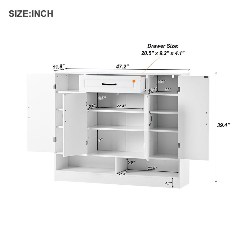 Sleek and Modern Shoe Cabinet With Adjustable Shelves - ModernLuxe, 3 of 12