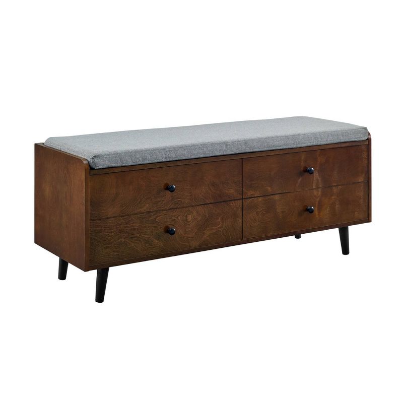 Harvey Mid-Century Modern Lift Top Faux Drawer Storage Bench - Saracina Home, 1 of 11