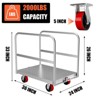 2-in-1 Heavy Duty Panel Truck Cart, All Steel Platform Truck, 2200 Lbs Capacity, 1 Front & 2 Side Railings, 4 Casters - 2 of 4