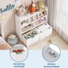 Toy Storage Organizer with Movable Drawers, Kids Bookshelf with Hidden Wheels and 5 Open Cubbies - 4 of 4