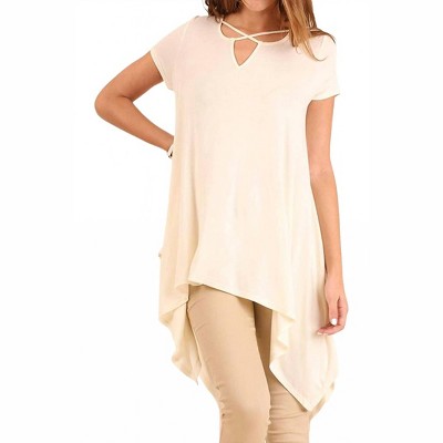 Women's Handkerchief Hem Short Sleeve Top - umgee