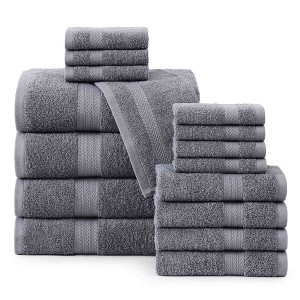 BAGOKIE 16 Piece Premium Cotton Bath Towel Set - 1 of 4
