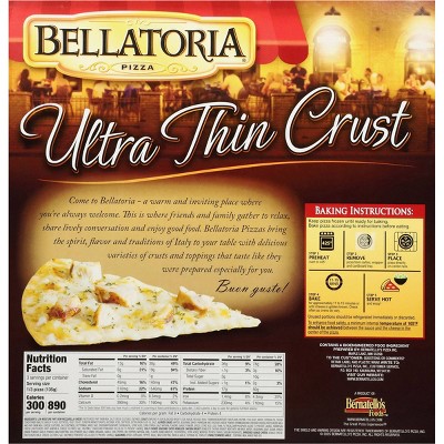 Bellatoria Ultra Thin Crust Garlic Chicken Alfredo Frozen Pizza - 14.33oz