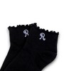 Anna-Kaci 3-Pack Women's Crew Socks with Ruffle Lettuce Edge Trim and Delicate Embroidered Detail - 3 of 4