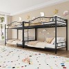 Metal Bunk Bed Twin Over Twin, Heavy Duty Bunkbeds Frame with Safety Guard Rails for Kids Boys GirlsSteel Bed for School, Bedroom Space-Saving - 4 of 4