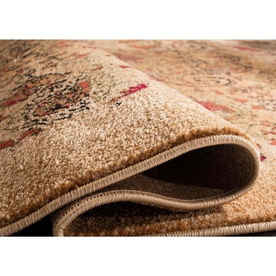 Beige and Multicolor Paisley Medium Pile Area Rug 6' x 9'