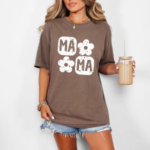 Simply Sage Market Women's Mama Square Flower Grunge Short Sleeve Garment Dyed Tee - 1 of 4