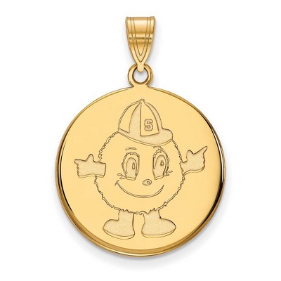 Black Bow Jewelry 14k Yellow Gold Syracuse Oranges NCAA Large Pendant