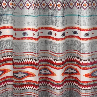 Kiva Multicolor Boho Shower Curtain with Liner