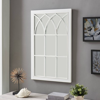 Grandview Arched Farmhouse Window Mirror White - FirsTime