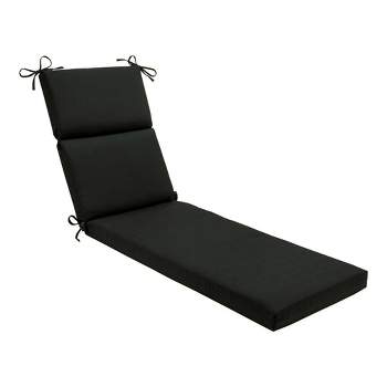 Pillow Perfect 72.5"x21" ECOM Canvas Outdoor Chair Cushion Black