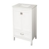 GlasFlength Bathroom Storage Cabinets, Freestanding, Open shelving Bathroom Vanity，Assembly Required, White, 29.8"*19.1"*34.75" - 4 of 4