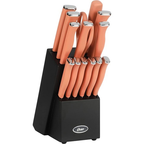 Oster Langmore 15 Piece Stainless Steel Blade Cutlery Set in Coral