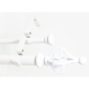 Urbanest Portia Flat Button 1-inch 5-8 inch Double Drapery Curtain Window Rod Set - 1 of 4