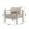 Outdoor Aluminum Club Chair with Beige Olefin Cushion, Lightweight Weather-Resistant Patio Armchair for Garden or Balcony-Baofuwish - 4 of 4