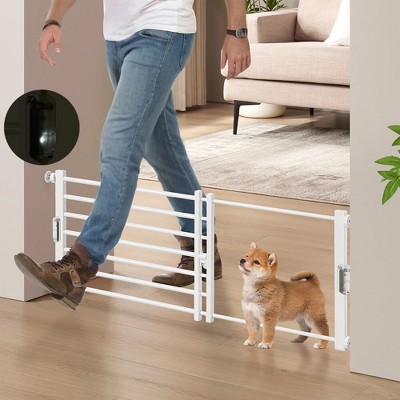unipaws Expandable Step-Over Dog Gate with LED Light