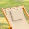 Resenkos Patio Lounge Chair, Reclining Lounger, Folding Beach Chair with Adjustable Backrest for Deck, Beach and Poolside, Beige - 3 of 4