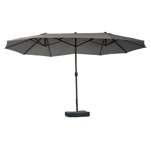 Outsunny 15ft Patio Umbrella Double-Sided Outdoor Market Extra Large Umbrella with Crank Handle for Deck, Lawn, Backyard and Pool - 1 of 4