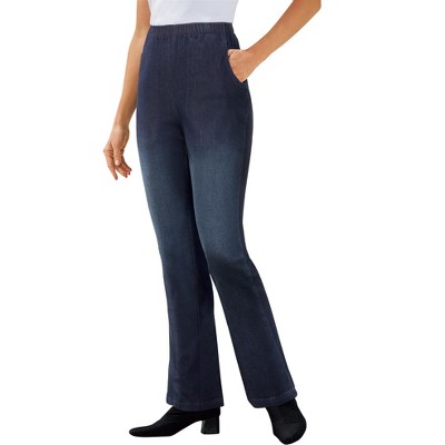 Woman Within Women's Plus Size Tall Bootcut Fineline Denim Jean