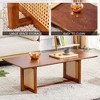 Chinese style log wind Imitation rattan tea table rectangular solid wood coffee table small family living room tea table - 4 of 4