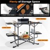 FURNIinspire Outdoor Grills, Griddles and Smokers Professional Camp Kitchen System, for Backcountry, Group Camping, Black, 75.03"*19.23"*6.24" - 3 of 4