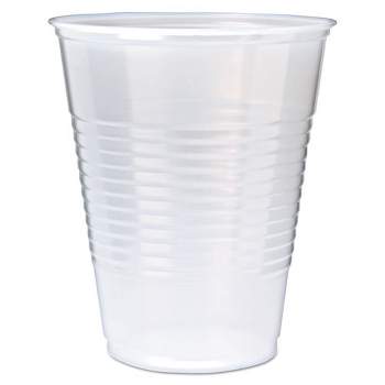 Fabri-Kal RK Ribbed Cold Drink Cups, 12 oz, Translucent, 50/Sleeve, 20 Sleeves/Carton