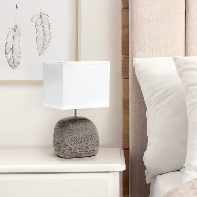 Bedrock Ceramic Table Lamp Brown - Simple Designs: Petite, ETL Listed, Modern Decor Style