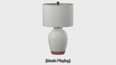 Portcia 27.5" White Ceramic Table Lamp with Drum Shade