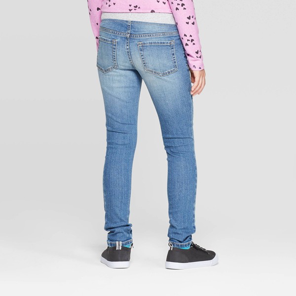 Jeans ajustados de tiro medio con cintura de tejido de punto para niña - Cat & Jack™ 2