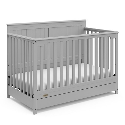 Graco Hadley 5 in 1 Convertible Crib With Drawer Pebble Gray