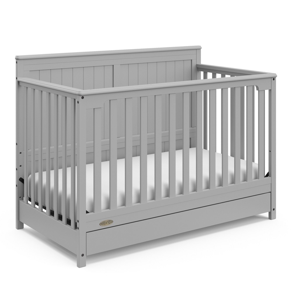 Photos - Kids Furniture Graco Hadley 5-in-1 Convertible Crib with Drawer - Pebble Gray 