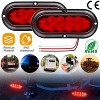 iMountek"2Pcs Oval LED Brake Light 10LEDs Red Tail Stop Turn Lamp IP65 Waterproof for Trailer Jeep RV"Red - 2 of 4