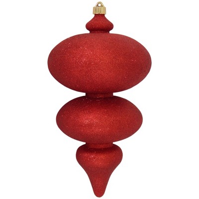 Christmas by Krebs Red Shatterproof Glitter Christmas Jumbo Finial Ornament 15" (380mm)