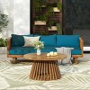3 Seater Acacia Wood Outdoor Daybed and Coffee Table Set,2 Piece Wood Garden Furniture Sofa Set,Patio Lounge Set with Cushions-Coolbibila - 2 of 4