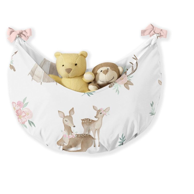 Sweet Jojo Designs Girl Baby Crib Bedding Set - Deer Floral Pink Taupe and Green 11pc, 5 of 8