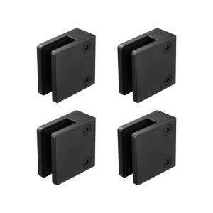 VEVOR Glass Clamp, 40 PCS Square Glass Railing Bracket for 0.31 "-0.47 " Tempered Glass, 304 Stainless Steel Glass Mounting Clamp, Black - 1 of 4