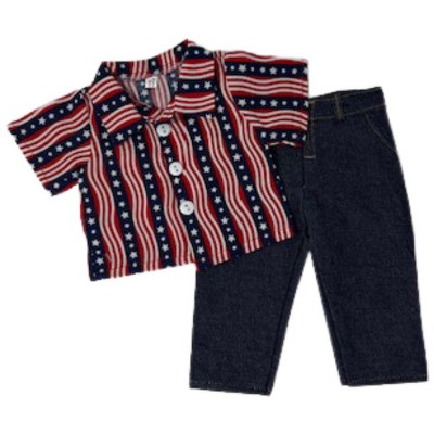 Stars Stripes And Jeans Outfit Fits 18 Inch Girl Or Boy Dolls Like American Girl Our Generation My Life Dolls